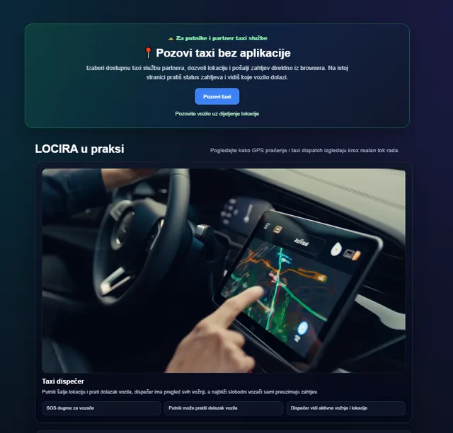 LOCIRA landing page interface